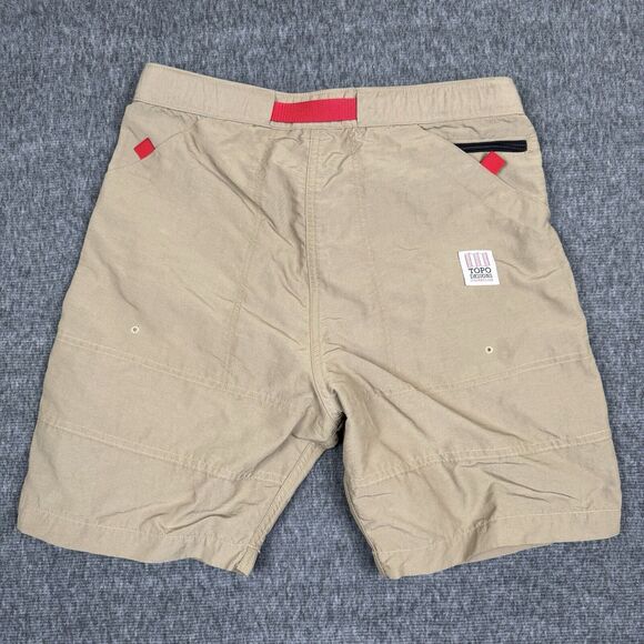 Topo Designs Mountain Shorts Mens Small Tan Khaki Hiking Climbing Adjustable USA - Picture 5 of 9